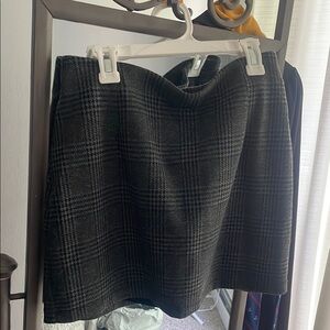Classic Black Plaid Skirt